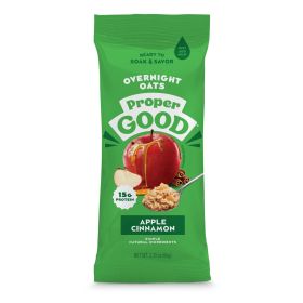 Proper Good Apple Cinnamon Overnight Oats with 15g Protein, Shelf-Stable, 2.33 oz Packet
