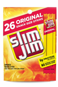 Slim Jim Smoked Meat Sticks, Original Flavor, 6g Protein Per Serving, Snack Size, 0.28 oz. (26 Count)