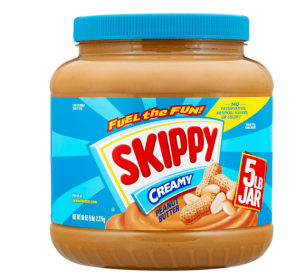 SKIPPY Peanut Butter, Creamy, 7 G Protein per Serving, Shelf-Stable, 80 oz Plastic Jar