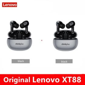XT88 TWS Wireless Earphone Bluetooth 5.3 Dual Stereo Noise Reduction Bass Touch Control Long Standby headset (Color: XT88 black 2, Ships From: China)