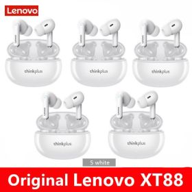 XT88 TWS Wireless Earphone Bluetooth 5.3 Dual Stereo Noise Reduction Bass Touch Control Long Standby headset (Color: XT88 white 5, Ships From: China)