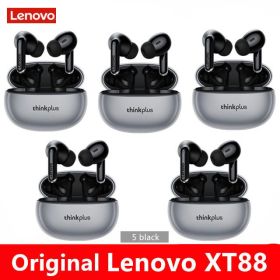 XT88 TWS Wireless Earphone Bluetooth 5.3 Dual Stereo Noise Reduction Bass Touch Control Long Standby headset (Color: XT88 black 5, Ships From: China)