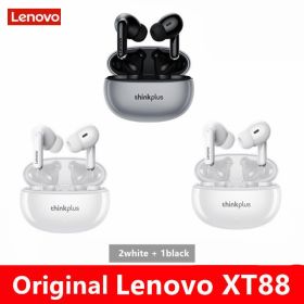 XT88 TWS Wireless Earphone Bluetooth 5.3 Dual Stereo Noise Reduction Bass Touch Control Long Standby headset (Color: XT88 white2black1, Ships From: China)