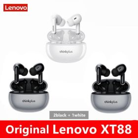 XT88 TWS Wireless Earphone Bluetooth 5.3 Dual Stereo Noise Reduction Bass Touch Control Long Standby headset (Color: XT88 black2white1, Ships From: China)